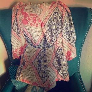 Roxy V Neck Romper with Belle Sleeves